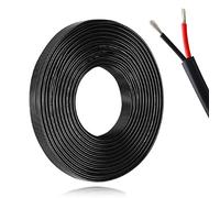 50M/164ft 12V Low Voltage Wire, Outdoor Landscape Lighting Cable, 22 Gauge Conductor Extension Cable, 22AWG Electrical Cord Red & Black Tinned Copper Hookup Wire Kit, 2 Pin with Black Reel Package