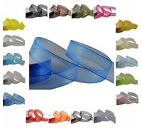 50m / 25m Roll Luxury Organza Woven Edge Ribbon Reel Rolls 3mm, 9mm, 15mm, 25mm, 40mm (Royal Blue, 25mm x 25 Metres)