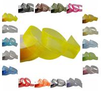 50m / 25m Roll Luxury Organza Woven Edge Ribbon Reel Rolls 3mm, 9mm, 15mm, 25mm, 40mm (Yellow, 25mm x 25 Metres)