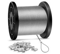 50M 304 Stainless Steel Wire Heavy-Duty Picture Wire 1mm 7x7 Premium Steel Wire Anti-Rust Garden Wire for Climbing Plants,Camping,Hanging Lights &Clothes Drying