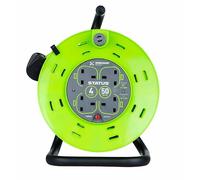 50m Cable Reel HEAVY DUTY 4 Way Socket 13A Thermal Out Extension Status S50M13A