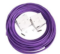 50m CAT6a Router/Internet Extension Kit - Indoor Low Smoke Zero Halogen (LSZH) Pure Copper Shielded Cable - RJ45 Data/LAN Wall Face Plate Sockets - Ethernet Wire Modem WiFi Extender