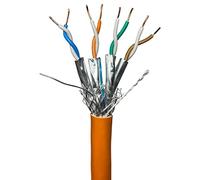 50m CAT7 Low Smoke Foil Shielded Cable | Pure Copper Solid Core 23 AWG S/FTP Ethernet | 40 Gigabit Network Internet Data Reel Drum | Low Smoke Zero Halogen