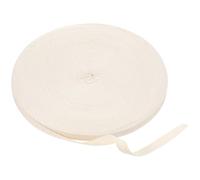 50M Cotton Twill Tape Ribbon 1cm Wide Bias Binding Tape Soft Natural Herringbone Webbing Roll Beige Linen Fabric Ribbon for DIY Crafts Knit Sewing(54.7Yards)