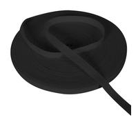 50M Cotton Twill Tape Ribbon, for Bunting with Herringbone Pattern Weaving, Cotton Ribbon Bias Binding Tape Herringbone Webbing Trim for Sewing Gift Wrapping Craft DIY (Black)