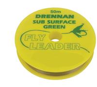 50m Drennan Subsurface Fly Line Tippet Leader Material - Green - 12lb