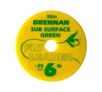 50m Drennan Subsurface Fly Line Tippet Leader Material - Green - 8lb