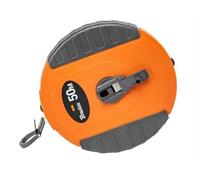 50m Fibreglass Coiled Tape Measure with Handle - 13mm Wide, Black/Orange - Pack of 1, Durable Coiled Measuring Tape - Precision Tool for Construction & Surveying