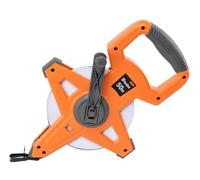 50m Fibreglass Coiled Tape Measure with Handle - 15mm Wide, Black/Orange - Pack of 1, Durable Coiled Measuring Tape