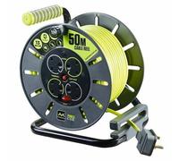 BG Masterplug 4 Socket 50M 13A Open Cable Reel, Green - OLU50134SL-PX