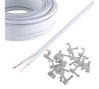 50M Long Reulin Strand Speaker Cable, 50 M Wire for Home HiFi/Car Audio 0.75mm² 24x0.2 CCA (White, 50 Metres)