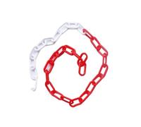 50m Plastic Warning Chain 6mm Diameter Black & Yellow or Red & White Traffic BER for Queue Lines & Parking Safe Road Blocker