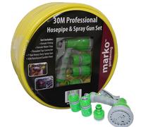 (50M Professional Hose Pipe Spray Gun Set) 15M 30M 50M 75M 100M Garden Hose Pipe Reel Water Hosepipe Reinforced Tough Paths
