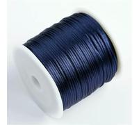 50M/Roll 1.5mm Nylon Thread Cord Chinese Knot String Tassel Satin Rope Rattail String For Jewelry Braid Bracelet Beading Line-Dark Blue-2Roll