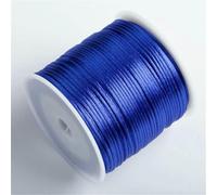 50M/Roll 1.5mm Nylon Thread Cord Chinese Knot String Tassel Satin Rope Rattail String For Jewelry Braid Bracelet Beading Line-Royal Blue-2Roll