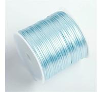 50M/Roll 1.5mm Nylon Thread Cord Chinese Knot String Tassel Satin Rope Rattail String For Jewelry Braid Bracelet Beading Line-Light Blue-2Roll