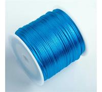 50M/Roll 1.5mm Nylon Thread Cord Chinese Knot String Tassel Satin Rope Rattail String For Jewelry Braid Bracelet Beading Line-Lake Blue-2Roll