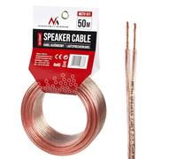 50m Speaker Cable 2x 1.5mm Loudspeaker HiFi CCA OFC Transparent Professional HQ