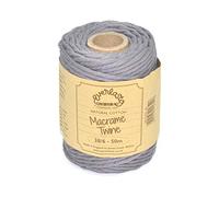 50M Spools - Everlasto Single Twist Soft Cotton Coloured Macrame Craft Twine 38/6 (4mm approx) (Lakeland Slate)