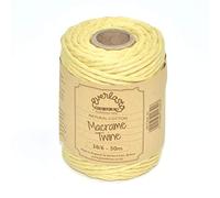 50M Spools - Everlasto Single Twist Soft Cotton Coloured Macrame Craft Twine 38/6 (4mm approx) (Lemon)