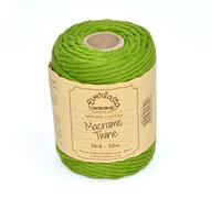 50M Spools - Everlasto Single Twist Soft Cotton Coloured Macrame Craft Twine 38/6 (4mm approx) (Lime)