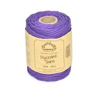 50M Spools - Everlasto Single Twist Soft Cotton Coloured Macrame Craft Twine 38/6 (4mm approx) (Violet)