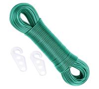 50M Washing Line Rope Full Steel Core, Heavy Duty Clothes Line, Strong String 3mm Dia Clotheslines with 2 Tensioners, Long Clothes Lines for Outside Garden Travel, Rustproof and Waterproof