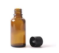 50ml Amber Glass Boston Round Bottle (with Black Tamper Evident Cap & Dropper) (10)