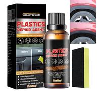 50ml Car Plastic Restorer with Sponge,Crystal Coating Plastic Restoration,Plastics Restorer Refurbish Agent,Back to Black Trim Restorer,Nano Plastic Refreshing Coating,Car Interior Cleaner for Cars