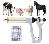 50ML Livestock Syringe Gun, 5 Gears Adjustable Continuous Repeating Luer Lock Syringe, for Chickens, Ducks, Goose, Pig Bull Sheep, Large And Small Animals