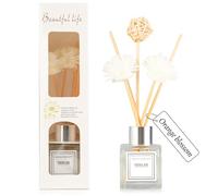 50ml Orange Blossom Scent Bathroom Air Freshener - Reed Diffuser for Home - Long Lasting Home Fragrance - for Office Shelf Bedroom Accessories Room Decor - Bathroom Decor with 5 Reed Diffuser Sticks