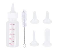 50ml Pet Nursing Bottle Set for Small Pets like Dogs and Rabbits with Scale Label Includes 3 Replacement Nipples and Cleaning Brush for Outdoor Feeding Random Color