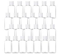 50ML Plastic Empty Bottles Clear Travel Containers Travel Size Bottles with Flip Cap, HDPE Squeezable Refillable Toiletry/Cosmetic Bottles - Set of 25 - Oval Design