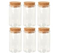 URBNLIVING 6 Glass Storage Preserve Pots Jars Containers Cork Lids Kitchen Food Storage