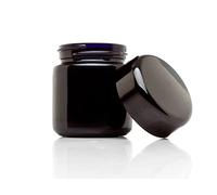50ml Wide Mouth Ultraviolet Glass Jar with Black Screw Top Lid - Airtight | Smell Proof | Leak Proof | UV Storage Container | Refillable Stash Canister