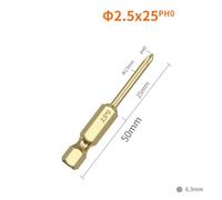 50mm 1/4 Inch Hex Shank Screwdriver Bit Set, Alloy Steel Titanium Coated, PH00 PH0 PH1 PH2, for Electric Drill and Hand Tools