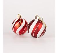 50mm/12Pcs Christmas Baubles Shatterproof Red White Candy Strips, Christmas Tree Decorations Ball Ornaments Balls Xmas Hanging Decorations Holiday Decor - Shiny,Matte,Glitter