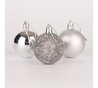 50mm/18Pcs Christmas Baubles Shatterproof Silver, Christmas Tree Decorations Ball Ornaments Balls Xmas Hanging Decorations Holiday Decor - Shiny,Matte,Glitter