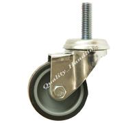 50mm 2" bolt hole grey rubber swivel castors with bolt, set of 4