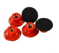 50mm 2 Inch Polishing Pad Holder with M10 Thread for M14 Compatible Sanding Discs, Plastic Backing Pad with Hook and Loops, Red Car Polishing Buffing Pad Base(M10)