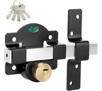 50mm/2" Long Throw Gate Lock, Lock Bolts, 304 Stainless Steel Both Sides Door Lock with Rear Double Locking and Catch Latch Slide Bolt, for Garden/Sheds/Courtyard/Warehouse/Garage/Barn/Depot