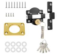 50mm/2" Long Throw Gate Lock with 5 Keys, Heavy Duty Both Side Gate Lock Door, 304 Stainless Steel Grade Lockable, Waterproof, Anti-Theft Security, Double-Sided Key Lockable for Garden, Sheds, Yard