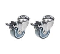 50mm 2" stainless steel castor grey rubber, swivel with brake, 80kg, set of 2