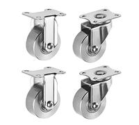 50mm/2" Stainless Steel Swivel Castors Directional Brake Casters Replacement Furniture Load Capacity 50kg/1pc for Trolley/Bedside Table/Footstool (4pcs)/A