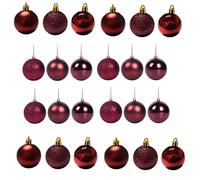 50mm/24Pcs Christmas Baubles Shatterproof Burgundy, Christmas Tree Decorations Ball Ornaments Balls Xmas Hanging Decorations Holiday Decor - Shiny,Matte,Glitter