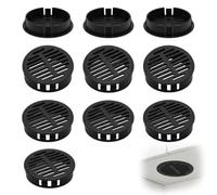 50mm/2in Round Soffit Vents, 10PCS Black Plastic Circular Air Vent Cover, | Ventilation Grilles Flows Air for Bathroom Kitchen Cabinet Wardrobe Blind Home Office