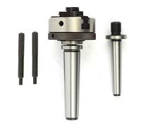 50MM 3 JAW MINI SCROLL CHUCK WITH MT1 MOUNTING SHANK 6MM DRAWBAR THREADED 12 x 1