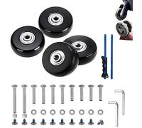 50mm 4PCS Luggage Suitcase Replacement Wheels and Hacksaw for Trolley Case Travel Bags Caster Inline Roller Skating Swivel Rubber Bearings Repair Kits With Axles 30mm&35mm&60mm