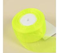 50mm 50Yards/Roll Transparent Organza Ribbon Lace Fabric DIY Wedding Party Christmas Decoration Clothing Sewing Supplies-058fluorescent yello-50mm Organza Ribbon