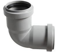 50mm 90 Degree Elbow Joint, Quick Connect Plastic Bend Fitting with O-Ring Seal for Drain Pipe, No Glue Required Gray